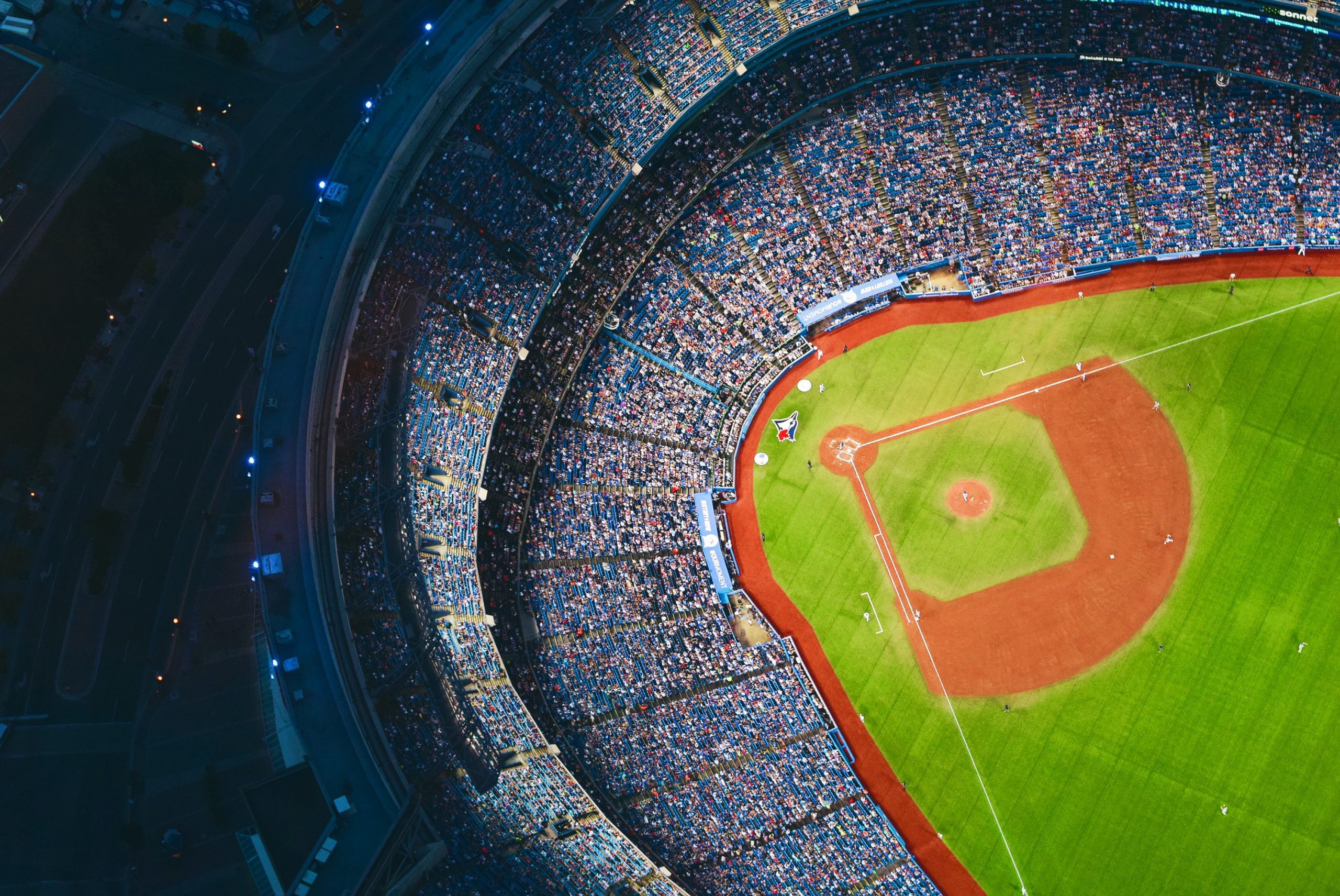 aerial photography of baseball stadium